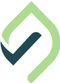Green leaf-shaped checkmark icon from Safer Choice Cleaning—symbolizing safe, biodegradable, pet- and people-friendly cleaning.